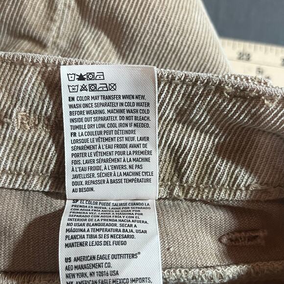 American Eagle‎ Pants Womens 2 Brown Corduroy Flared Leg Stretch Button Fly Y2K - Picture 9 of 13